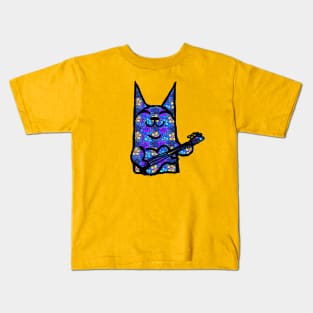Rockstar Cat pop Art by LowEndGraphics Kids T-Shirt